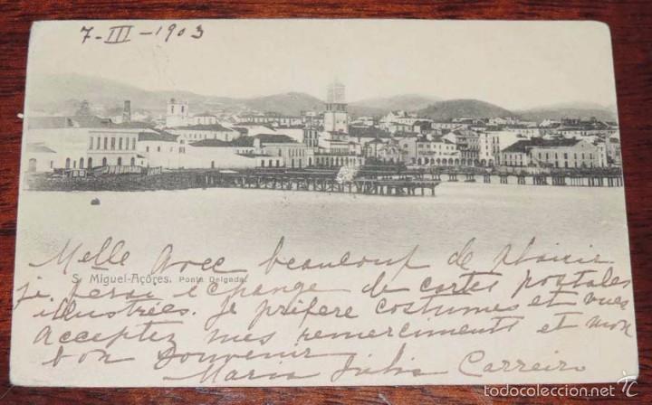 Postais: POSTAL DE S. MIGUEL ACORES, PORTUGAL, PONTA DELGADA, CIRCULADA, SIN DIVIDIR.