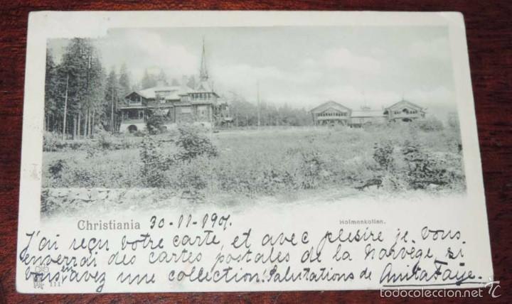Cartes Postales: POSTAL DE CHRISTIANIA, HOLMENKOLLEN, NORUEGA, CIRCULADA.