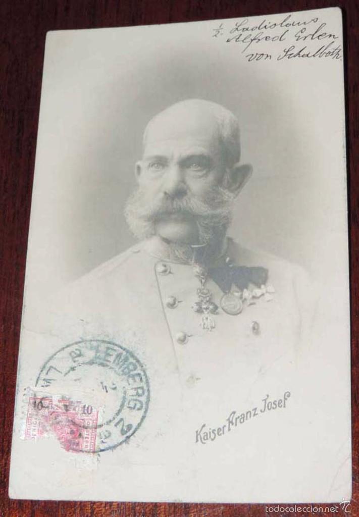 Postais: POSTAL DEL KAISER FRANZ JOSEF I, EMPERADOR DE AUSTRIA, CIRCULADA, SIN DIVIDIR.