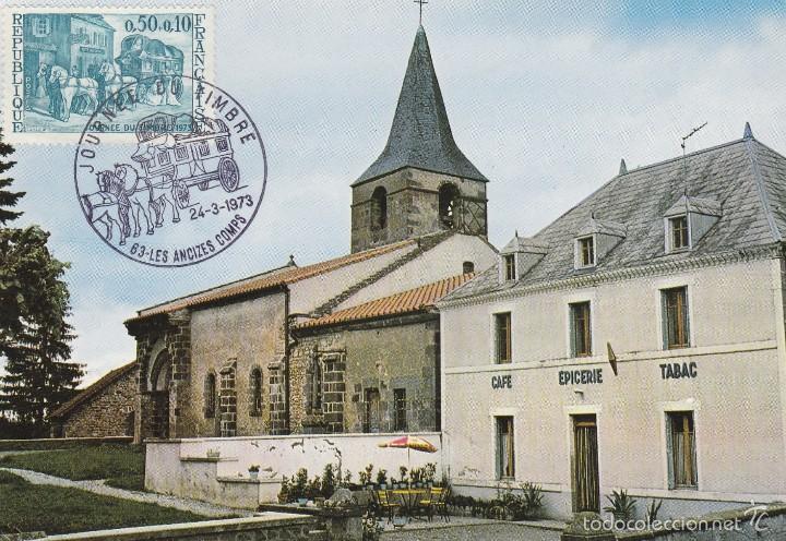 Cartoline: COMPS - LES ANCIZES - IGLESIA DEL SIGLO XII - JOURNEE DU TIMBRE - A&Ntilde;O 1973 - ED. ARTAUD - NUEVA