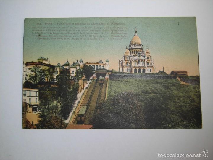 Postais: 256 PARIS.-FUNICULAIRE ET BASILIQUE DU SACRE-COEUR DE MONTMARTRE SIN CIRCULAR