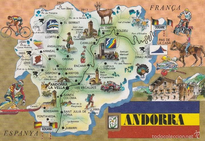 ransol andorra mapa nº 26598 postal mapa andorra   Buy Old Postcards from Europe at 