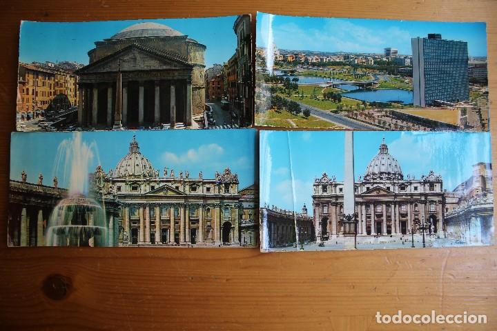 Postales: LOTE 4 POSTALES PANORAMICAS DE ROMA 2 CIRCULAR Y 2 SIN CIRCULAR - Foto 1
