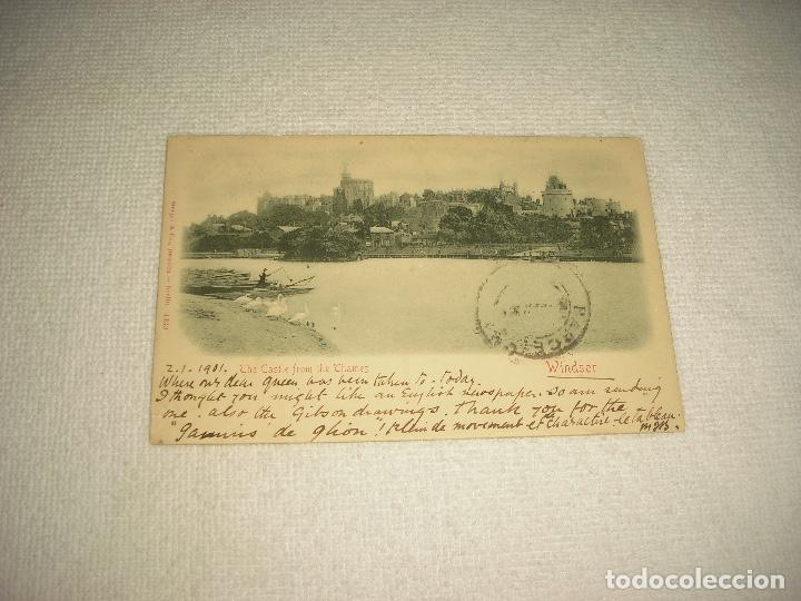 Postales: WINDSOR . THE CASTLE FROM THE THAMES . CIRCULADA 1901 - Foto 1