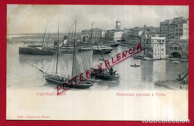 Cartoline: POSTAL CIVITAVECCHIA, ITALIA, PANORAMA PARZIALE E PORTO, P83932