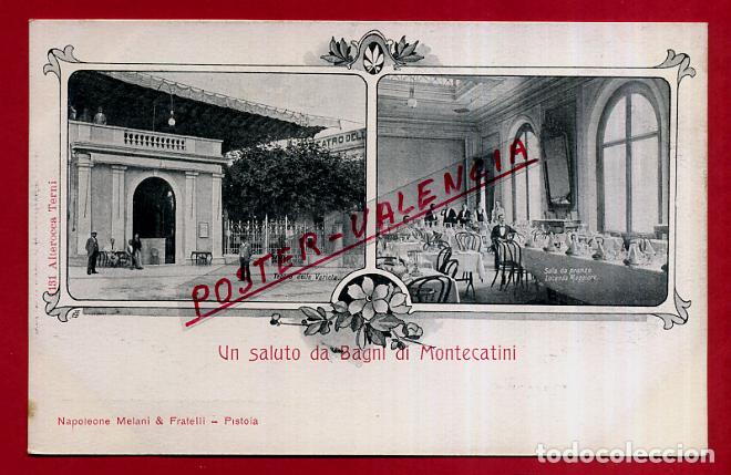 Cartoline: POSTAL MONTECATINI, ITALIA, UN SALUTO DA BAGNI, P83997