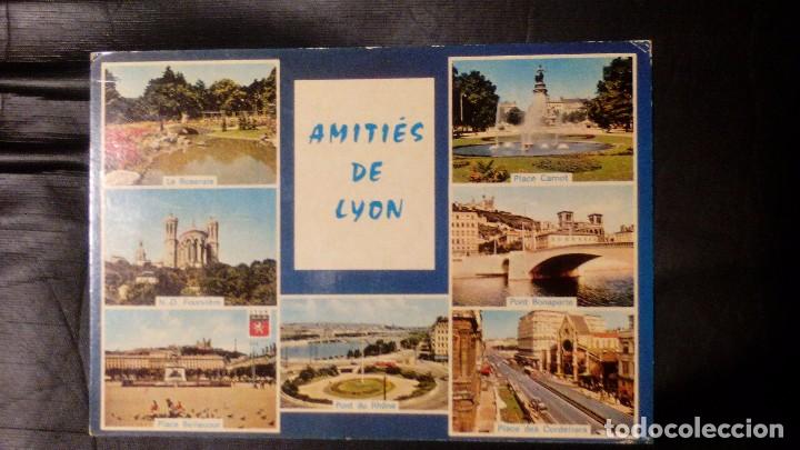 Postales: postal amities de lyon  circulada  a&ntilde;o 1982 - Foto 1