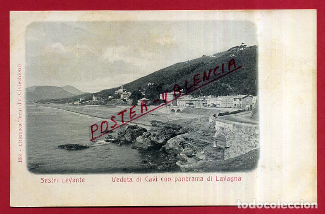 Postkarten: POSTAL SESTRI LEVANTE, ITALIA, VEDUTA DI CAVI CON PANORAMA DI LAVAGNA, P84103