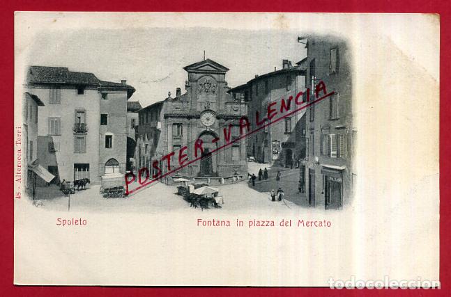 Postkarten: POSTAL SPOLETO, ITALIA, FONTANA IN PIAZZA DEL MERCATO, P84109