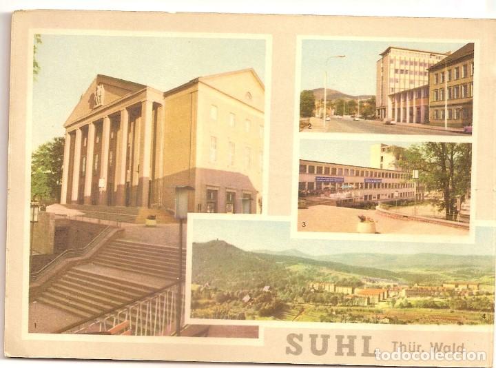 Postales: SUHL KLUBHAUSUND 3 HAUS DER  GEWRKSCHAFTEN BLICK AUF DEN DOMBERG