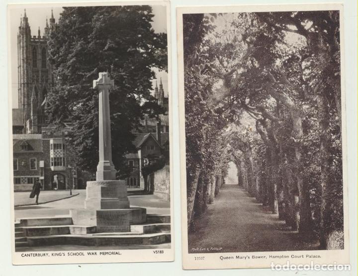Postais: Canterbury.- King&acute;s School War Memorial and Hampton Court Palace.