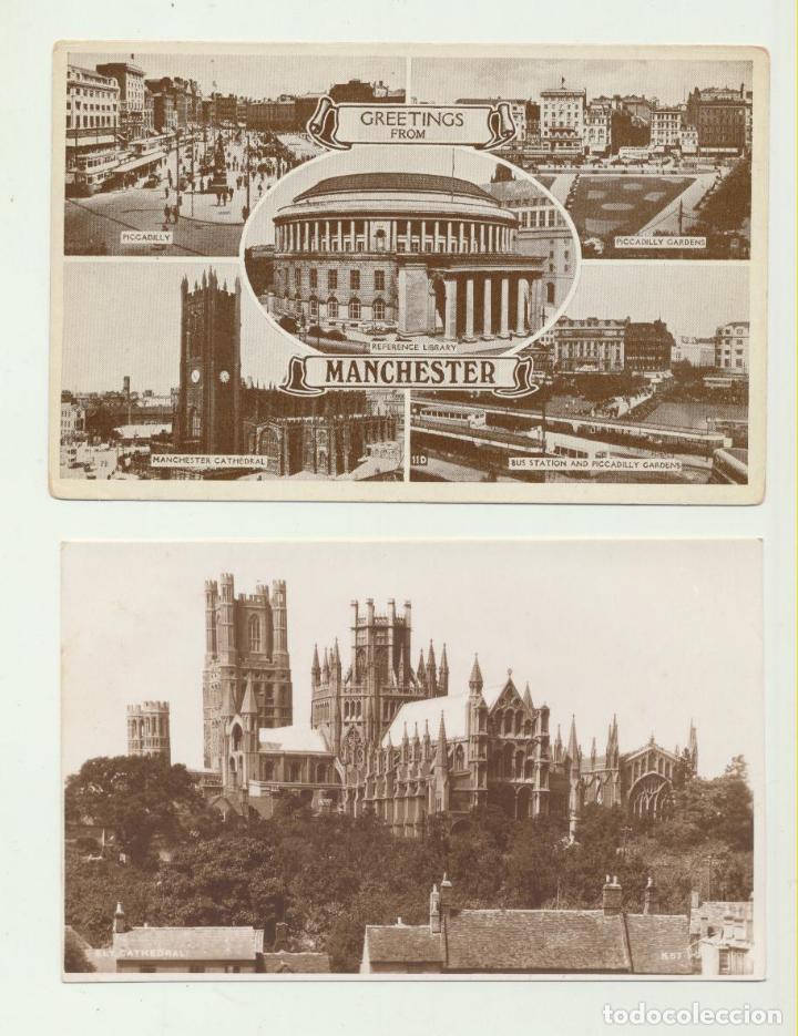 Postais: Greetings from Manchester and Ely Cathedral.
