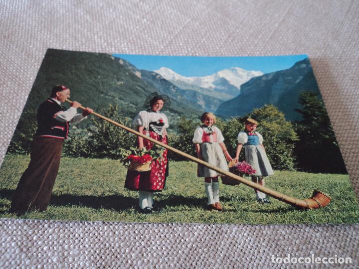 Cartes Postales: alphornblaser mit trachtengruppe