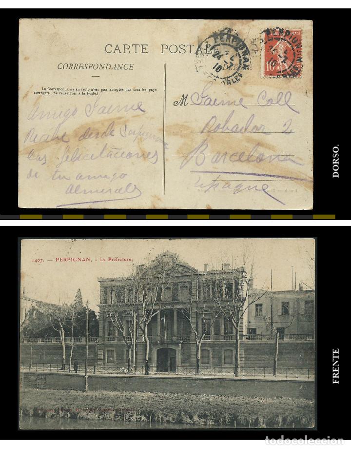 Postales: 1407. Perpignan. La prefecture. 1910. - Foto 1