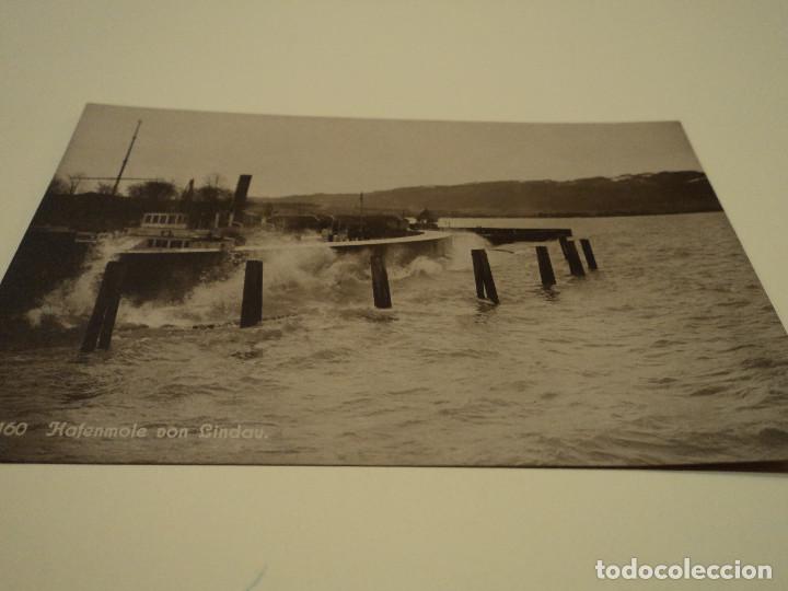 Cartoline: 160 antigua foto postal hafenmole von lindau baviera 14 x 8 cm
