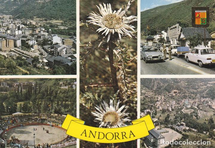 Cartes Postales: ANDORRA - FRONTERA ADUANA PLAZA DE TOROS - 4 FOTOS - N&ordm; 4336 - ED. CEDOSA ESC ORO A&Ntilde;O 1968 - ESCRITA