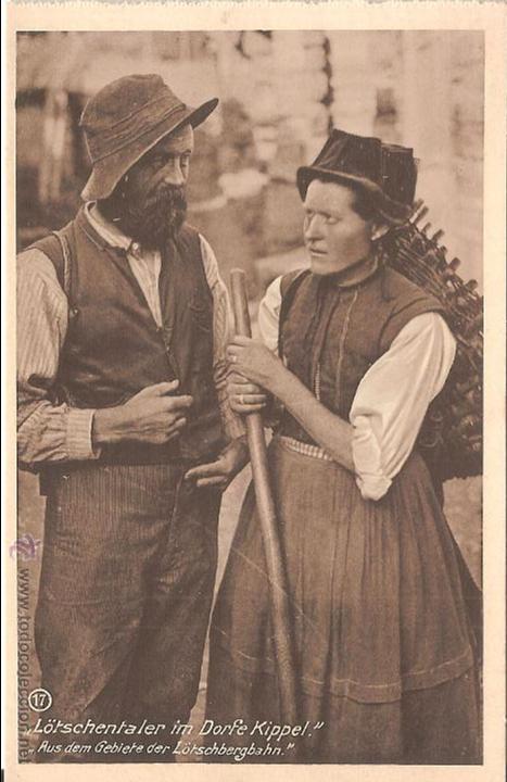 Postales: BERN - L&Ouml;TSCHBERG - SIMPLON - HABITANTS DU VILLAGE DE KIPPEL - edition photo franco-suisse - S/C