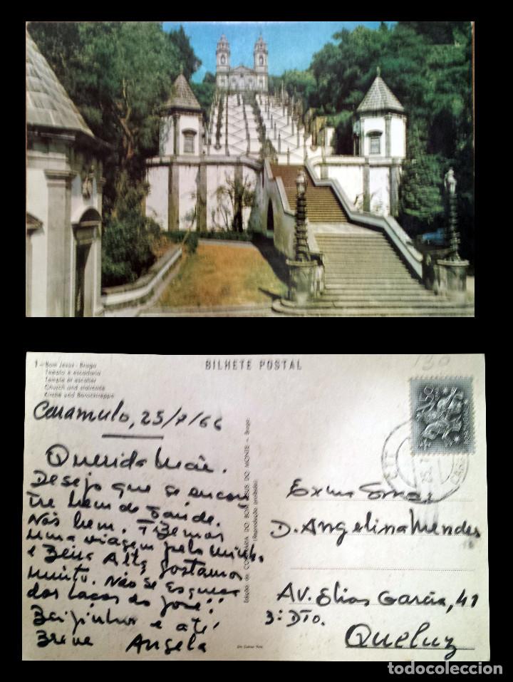 Postcards: BRAGA - PORTUGAL - BOM JESUS -TARJETA POSTAL 1966