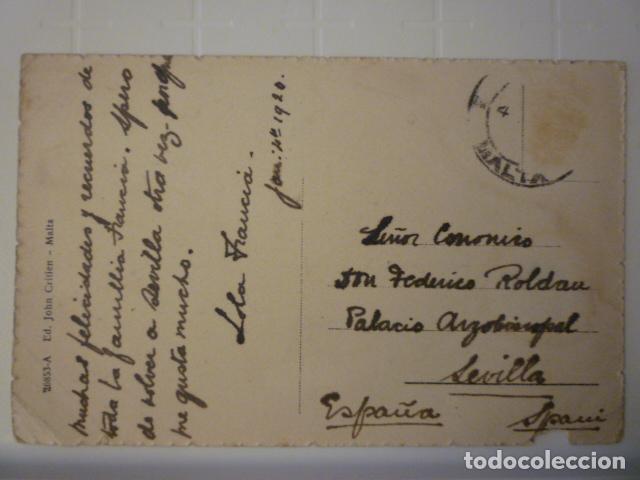 Postales: POSTAL MALTA. ESCRITA 1920. - Foto 2