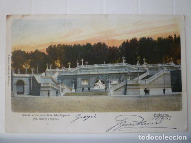 Postkarten: POSTAL BOLONIA. ESCALERA PRINCIPAL DE LA MONTAGNOLA. CIRCULADA 1907.