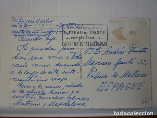 Postales: POSTAL CANNES. ESCRITA 1961. - Foto 2