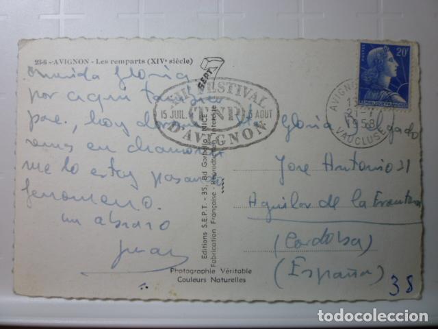 Postales: POSTAL AVIGNON. CIRCULADA 1958. - Foto 2
