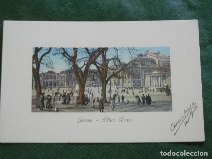 Postales: SUIZA - GINEBRA - PLAZA NUEVA - CHARNAUX FRERES - GINEBRA 60051 - HACIA 1910