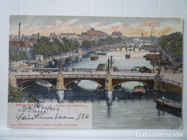 Postales: POSTAL AMSTERDAM. CIRCULADA 1908. - Foto 1