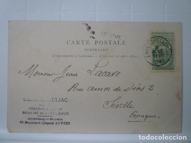 Postales: POSTAL BRUSELAS. CIRCULADA 1901. - Foto 2