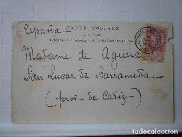 Postales: POSTAL BRUSELAS. CIRCULADA 1902. - Foto 2