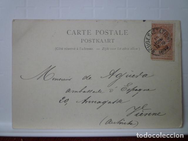 Postales: POSTAL BRUJAS. CIRCULADA 1899. - Foto 2