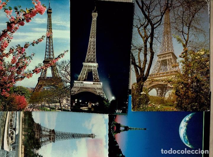 Postales: Torre Eiffel Paris 5 postales / 4 circuladas - Foto 1