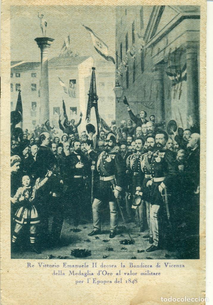 Postales: ITALIA. VOLUNTARIOS GUERRA DE AFRICA 1848. VICTOR MANUEL II. CIRCULADA EN 1935.