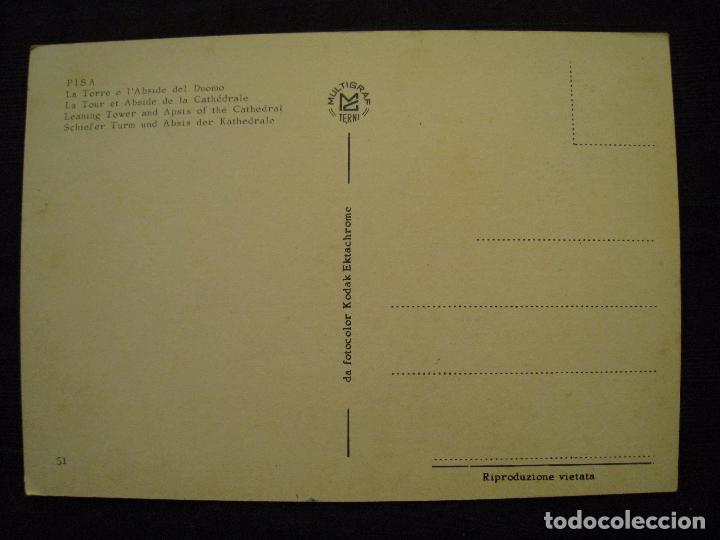 Postales: POSTAL PISA - LA TORRE E L&acute;ABSIDE DEL DUOMO. - Foto 3