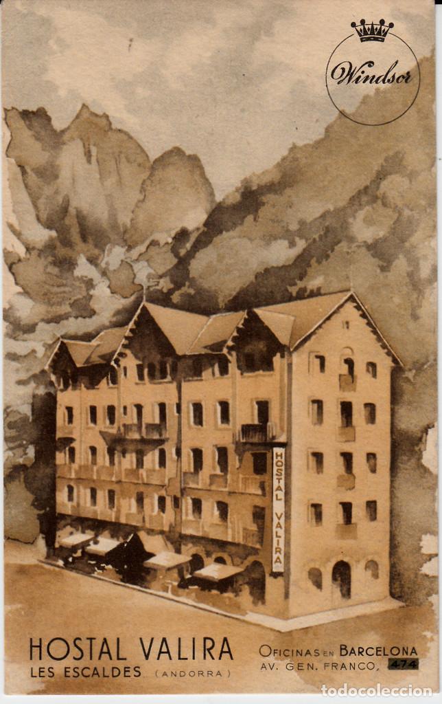 Postales: POSTAL PUBLICITARIA DE HOSTAL VALIRA -LES ESCALDES --ANDORRA--NUEVA