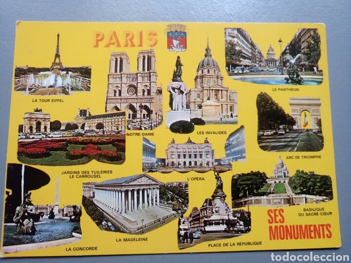 Postales: Postal antigua Par&iacute;s ses monuments - Foto 1