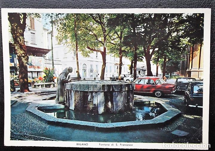 Postais: Mil&aacute;n. Fuente de San Francisco. Tama&ntilde;o: 16 x 11cm, soporte de papel y dorso explicaciones en varios