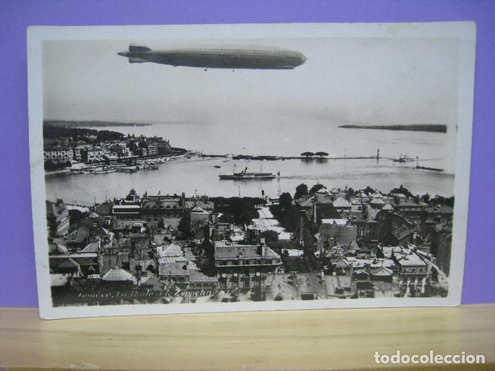Postais: SUIZA. SUISSE. GENEVE. GINEBRA. LA RADE ET LE ZEPPELIN. POSTAL ORIGINAL