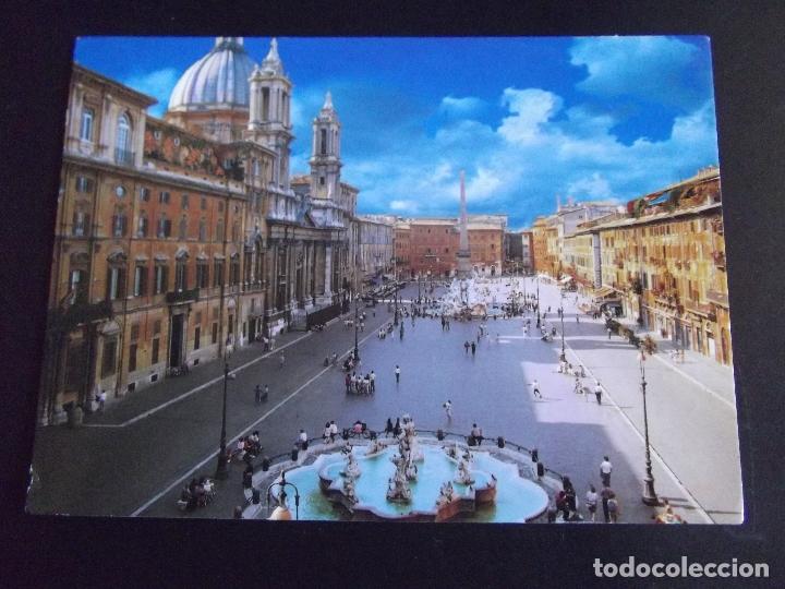 Postcards: ITALIA-V40-170X120MM-CIRCULADA-ROMA-PLAZA NAVONA