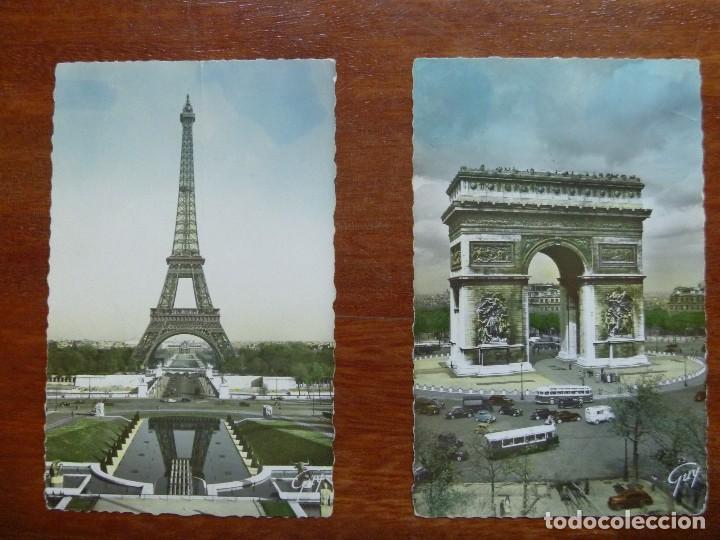 Postales: POSTAL TORRE EIFFEL M&Aacute;S REGALO POSTAL ARCO TRIUNFO A&Ntilde;O CON SELLOS FRANCIA 1952