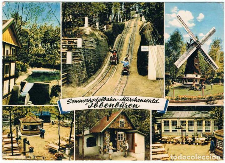 Postais: Postal Sommerrodelbahn-Marchenwald, Ibbenburen, Alemania. Escrita y circulada 1967