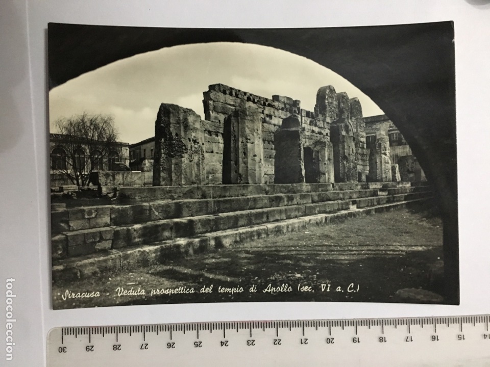 Postkarten: POSTAL. SIRACUSA. VEDUTA PROSPPETICA DEL TEMPIO DI APOLLO. FOTOCELEBRE TORINO. H. 1960?