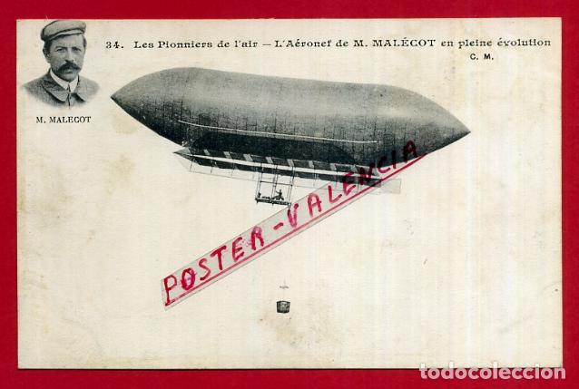 Postkarten: POSTAL FRANCIA, LES PIONNIERS DE L&acute;AIR, L&acute;AERONEF DE M. MALECOT, ORIGINAL, P88244