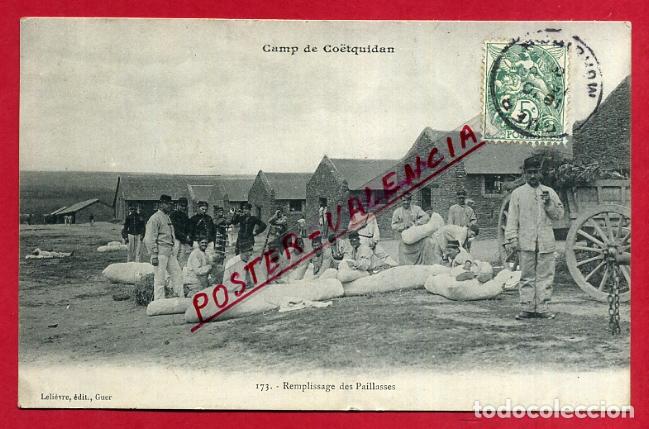 Postkarten: POSTAL FRANCIA, CAMP DE CO&Euml;TQUIDAN, REMPLISSAGE DES PAILLASSES, ORIGINAL, P88271