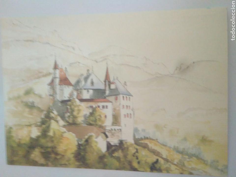 Aquarelle Daniel Lanoux Chateau De Menthon Haut Buy Old Postcards From Europe At Todocoleccion