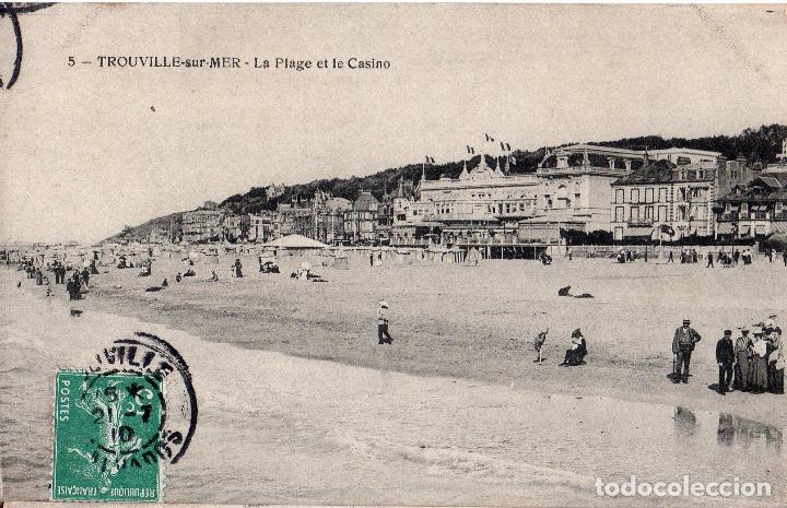 Tarjeta Postal De Francia Nº 5 Trouville Sur Mer La Plage Et Le Casino