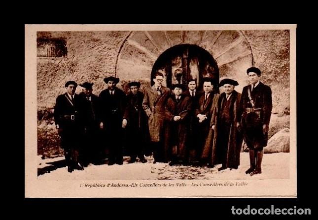 Postales: C16-1 Postal del fotografo Joan Sala REPUBLICA D'ANDORRA  Postal n&ordm; 1 ELS CONSELLERS DE LES VALLS