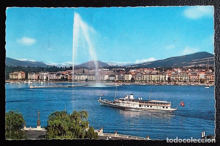 Postales: Ginebra. Surtidor. Usada. Color