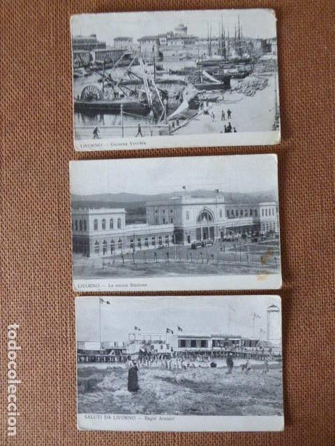Postales: ITALIA.  LIVORNO.  LOTE DE 3 POSTALES.