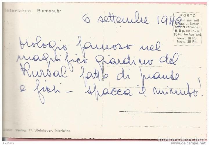 Postales: :::: E09 - POSTAL - INTERLAKEN - BLUMENUHR - Foto 2
